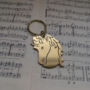 Gold Unicorn Keychain